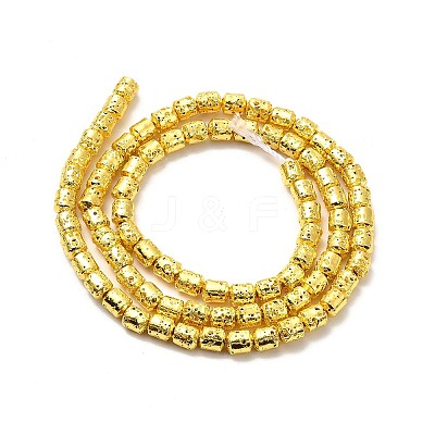 Electroplated Natural Lava Rock Beads Strands G-G984-04G-1
