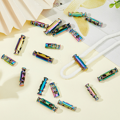 24Pcs 3 Styles Alloy Spring Cord Locks FIND-HS0001-96-1