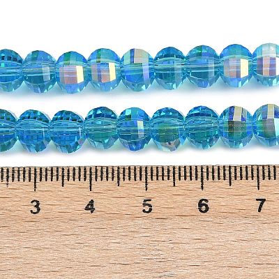 Electroplate Transparent Glass Beads Strands EGLA-B011-08A-AB07-1