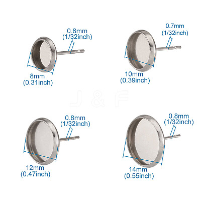 304 Stainless Steel Stud Earring Settings STAS-CD0001-01P-1
