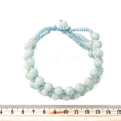 Natural Amazonite Round Beaded Multi-strand Bracelets for Men Women BJEW-G743-02A-1