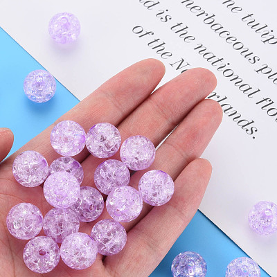 Transparent Crackle Acrylic Beads MACR-S373-66B-N15-1
