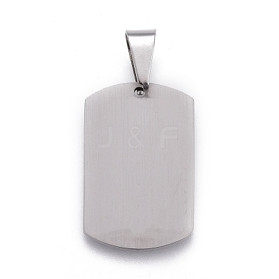 201 Stainless Steel Stamping Blank Tag Pendants STAS-O044-01-122-1