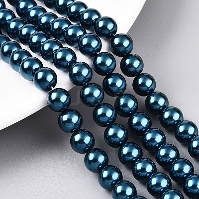 Glass Pearl Beads Strands HY-G002-01D-09-1