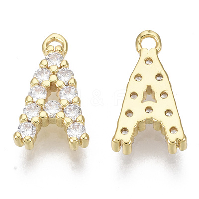 Brass Micro Pave Cubic Zirconia Charms KK-T060-05-A-G-NF-1
