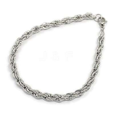 Tarnish Resistant Fashionable 304 Stainless Steel Rope Chain Bracelet Making X-STAS-A028-B054P-1
