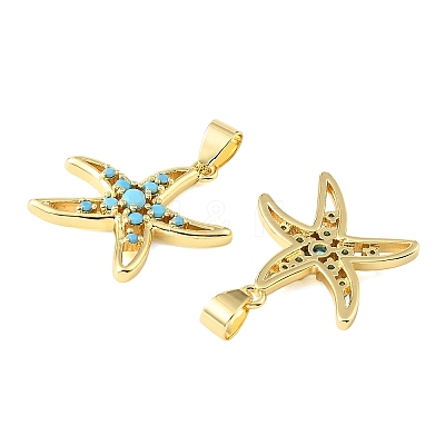 Brass Micro Pave Sky Blue Cubic Zirconia Pendants CU-CBA6938-05G-06-1