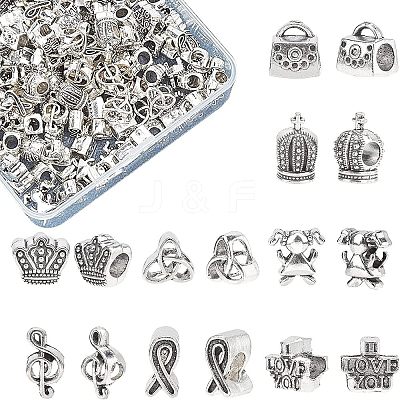 Tibetan Style Alloy European Beads TIBEB-FH0001-19AS-LF-1