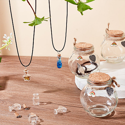 Transparent Glass Empty Bottles AJEW-NB00009-1