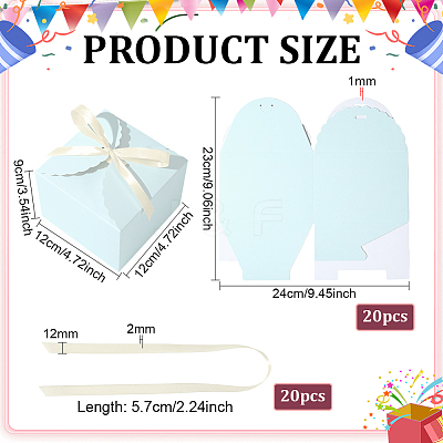20Pcs Square Folding Paper Gift Boxes CON-PH0003-52A-1