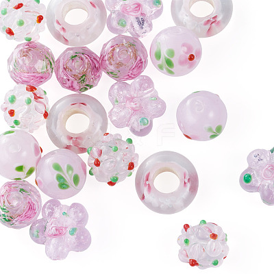 20Pcs 5 Styles Handmade Lampwork Bumpy Beads LAMP-TA0002-52-1