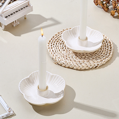 2Pcs Porcelain Candle Holders DJEW-PH0001-87A-1