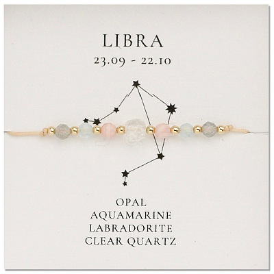 Natural stone constellation bracelet with 12 zodiac signs NR2952-11-1