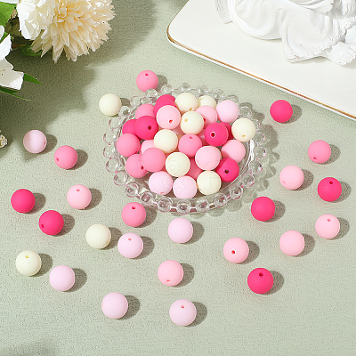 Rubberized Style Imitated Silicone Acrylic Beads MACR-PA0001-06A-01-1