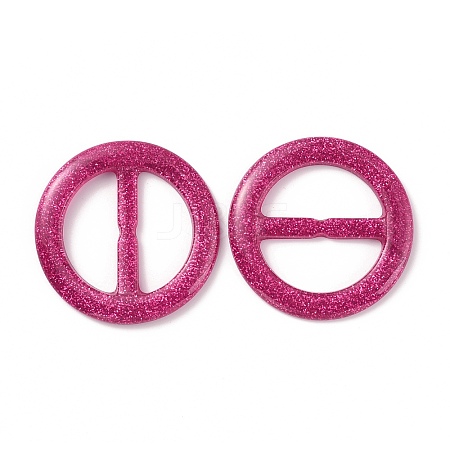 Flat Round Resin Buckle Clasps CRES-WH0013-15H-1
