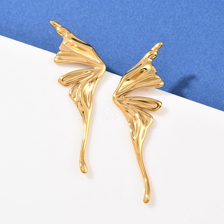 304 Stainless Steel Butterfly Wing Stud Earrings EJEW-I320-22G-02-1