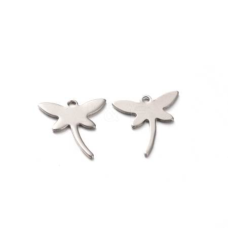 Tarnish Resistant 201 Stainless Steel Dragonfly Charms STAS-E088-04-1