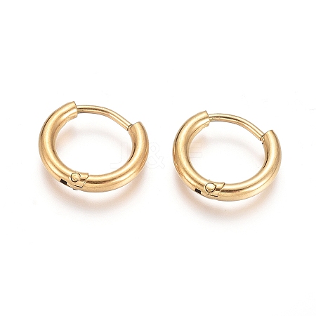 Ion Plating(IP) 304 Stainless Steel Huggie Hoop Earrings LS-EJEW-F111A-13mm-G-1