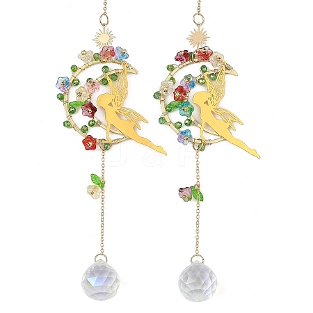 Stainless Steel Moon Fairy Suncatchers HJEW-JM04999-1