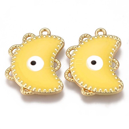 Eco-Friendly Alloy Enamel Pendants ENAM-N050-26G-NR-1