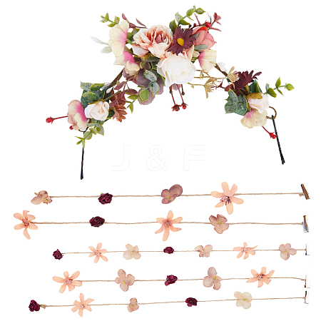 6Pcs Cloth & Alloy & Plastic Headbands OHAR-CY0001-05-1