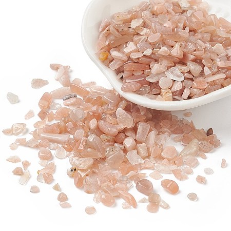 Natural Peach Moonstone Chips Beads X-G-O103-26-1