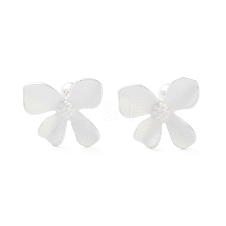 999 Sterling Silver Flower Ear Plugs Gauges EJEW-P296-24P-1