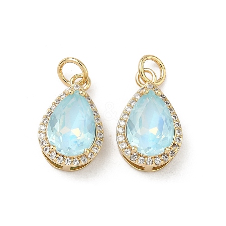 Brass Micro Pave Cubic Zirconia Pendants KK-C252-02B-G-1
