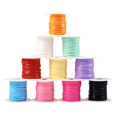 10 Rolls 10 Colors PVC Synthetic Rubber Cord RCOR-TA0001-01-1