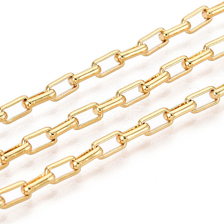 Brass Rectangle Link Chains CHC-T018-49G-1