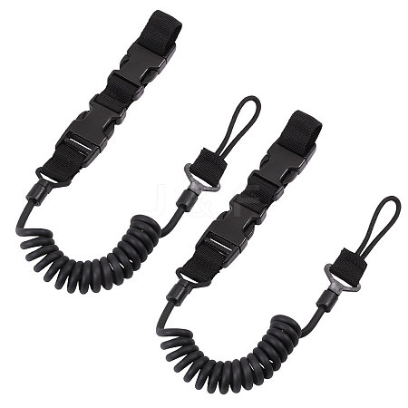 Nylon Outdoor Tactical Spring Lanyard AJEW-WH0752-319C-1