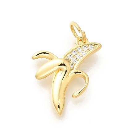 Brass Micro Pave Clear Cubic Zirconia Pendants KK-L225-004G-02-1