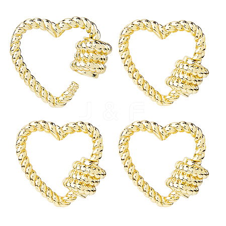 4Pcs Brass Screw Carabiner Lock Charms KK-DC0004-91-1