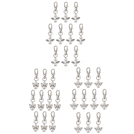 30Pcs 3 Styles Angel Glass Pearl Pendant Decorations HJEW-JM02672-1