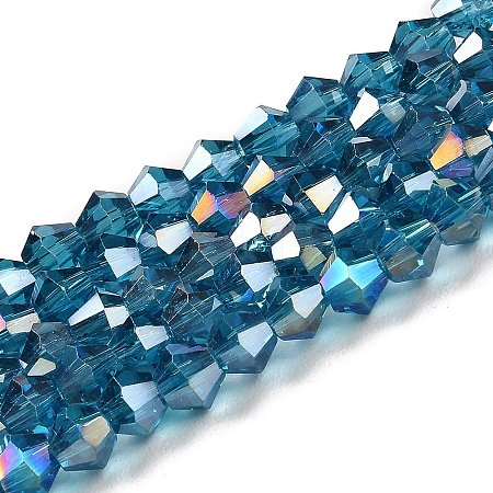 Transparent Electroplate Glass Beads Strands EGLA-A039-T6mm-B01-1