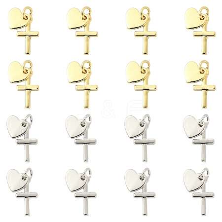 8Pcs 2 Colors Rack Plating Brass Pendants KK-YW0003-70-1