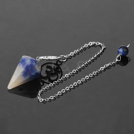 Natural Sodalite Dowsing Pendulum Big Pendants PW-WG0D6A7-20-1