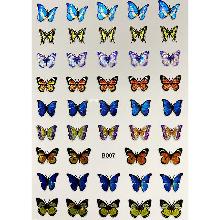 Laser Butterfly Nail Polish Foil Adhesive Decals MRMJ-T078-237G-1