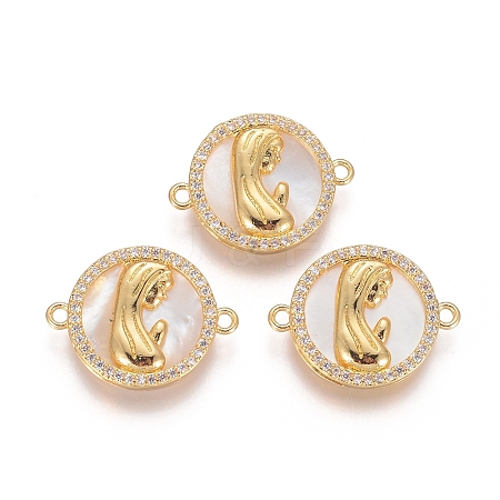 Brass Micro Pave Cubic Zirconia Links Connectors X-KK-I656-36G-1