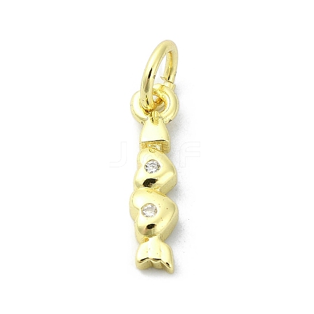 Heart Theme Brass Micro Pave Cubic Zirconia Charms KK-H475-56G-10-1