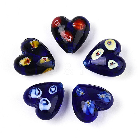 Handmade Millefiori Glass Beads LAMP-N024-43B-1