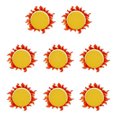 SUPERFINDINGS 8Pcs Sun Iron on Cloth Patches PATC-FH0001-07-1