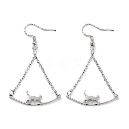 304 Stainless Steel Dangle Earrings EJEW-P271-12P-1