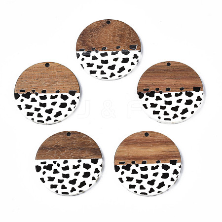 Resin & Walnut Wood Pendants RESI-N025-023-1