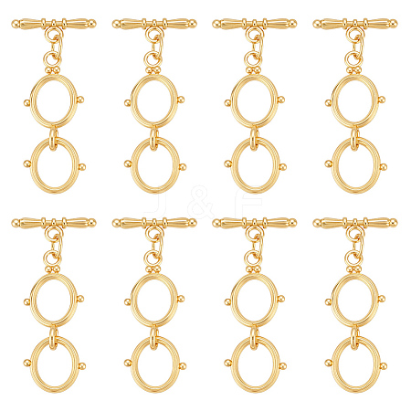 8Pcs Brass Toggle Clasps KK-ME0002-32-1