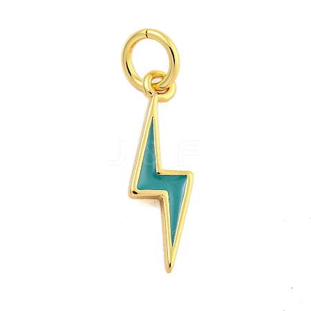 Rack Plating Brass Enamel Pendants KK-U021-16D-G-1