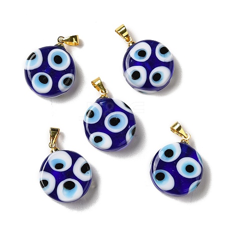 Handmade Evil Eye Lampwork Pendants LAMP-F030-01G-1