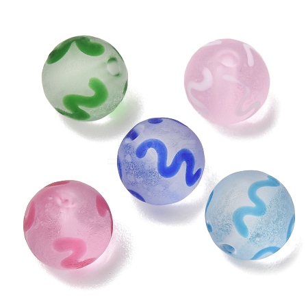 Frosted Handmade Lampwork Beads LA-CBA5635-01A-1