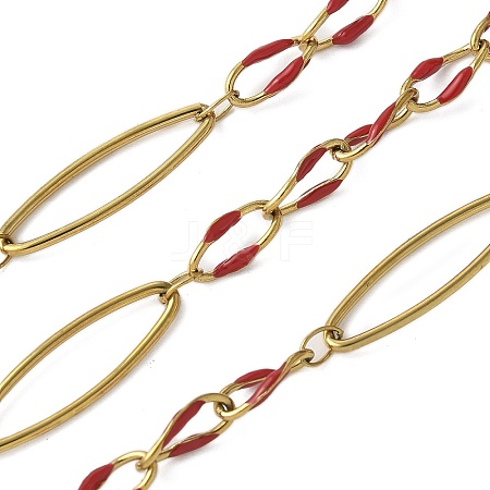 304 Stainless Steel Enamel Link Chains CHS-U003-01G-09-1