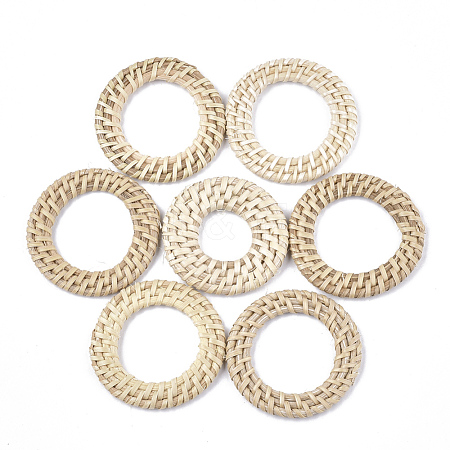 Handmade Reed Cane/Rattan Woven Linking Rings X-WOVE-T006-033A-1